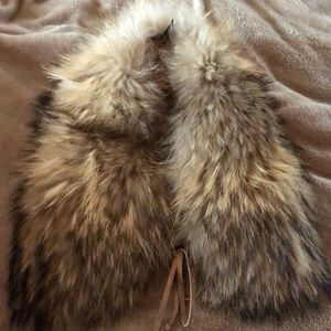 100% raccoon fur scarf